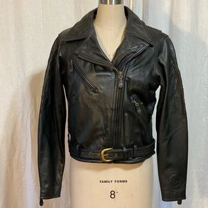 Harley Davidson Womans Large Motorcycle Jacket Wool Lined Heavy